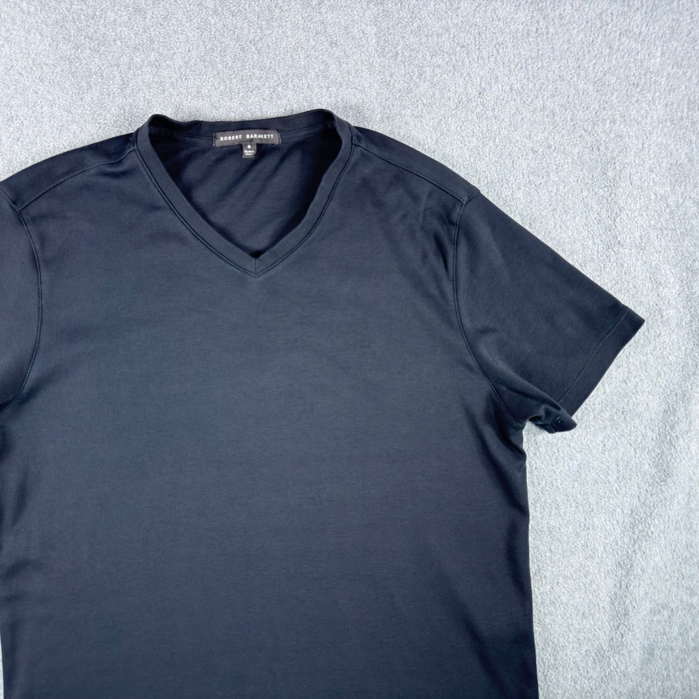 Robert Barakett Pima Cotton The Barakett Georgia V Neck T Shirt Black Small